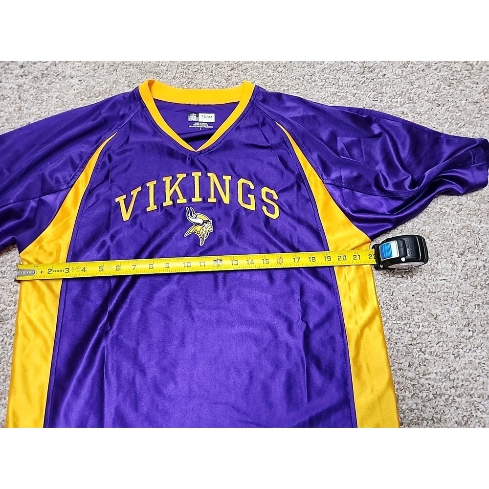 Minnesota Viking Jersey Unisex L NFL Team Apparel Purple Jersey Dazzle Knit 2008 - Picture 5 of 10